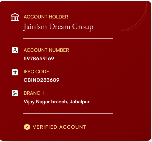 Bank Details for Payment