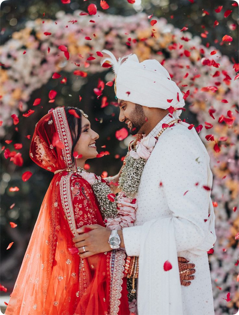 Happy couple at wedding
